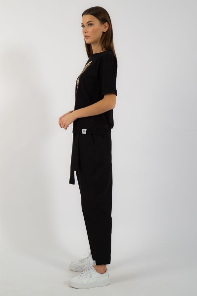 Черная футболка из хлопка с принтом Kivviwear 4026.101 - фото 8