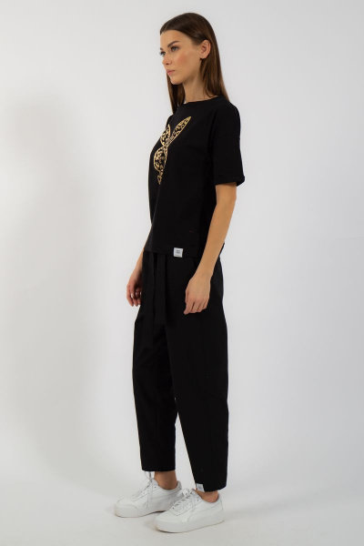 Черная футболка из хлопка с принтом Kivviwear 4026.101 - фото 7