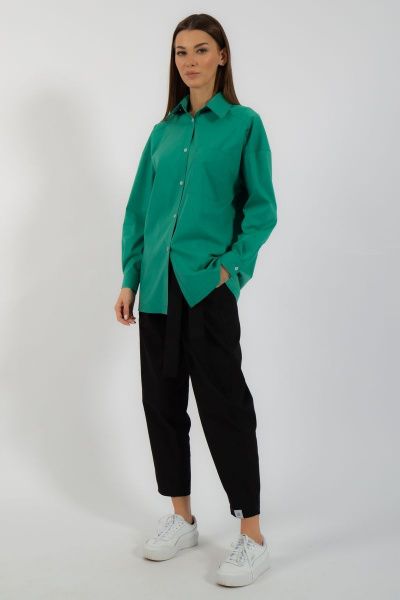 Классическая хлопковая рубашка свободного кроя с карманом Kivviwear 4070.10 - фото 7