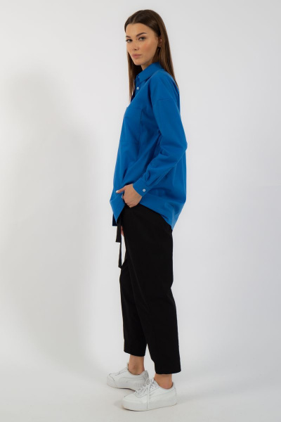 Классическая хлопковая рубашка свободного кроя с карманом Kivviwear 4070.11 - фото 6