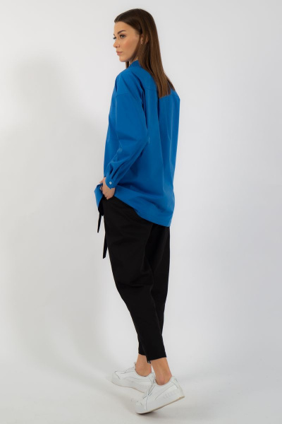 Классическая хлопковая рубашка свободного кроя с карманом Kivviwear 4070.11 - фото 5