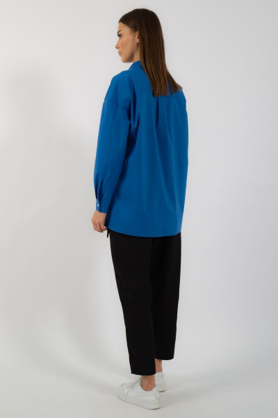 Классическая хлопковая рубашка свободного кроя с карманом Kivviwear 4070.11 - фото 4