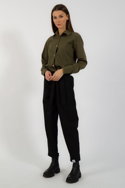 Классическая хлопковая рубашка с рукавами со спущенными рукавами Kivviwear 4099.06 - фото 12