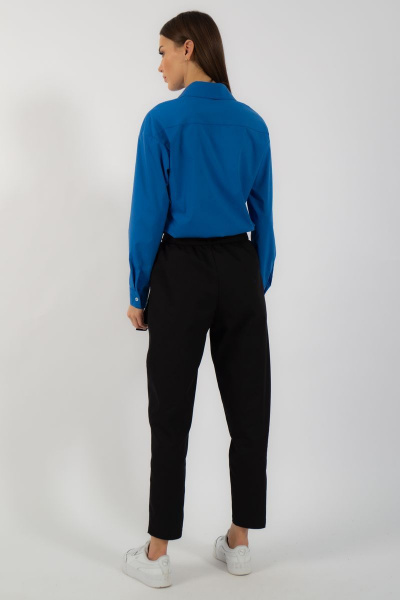 Классическая хлопковая рубашка приталенная с рукавами Kivviwear 4099.10 - фото 16