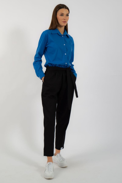 Классическая хлопковая рубашка приталенная с рукавами Kivviwear 4099.10 - фото 15