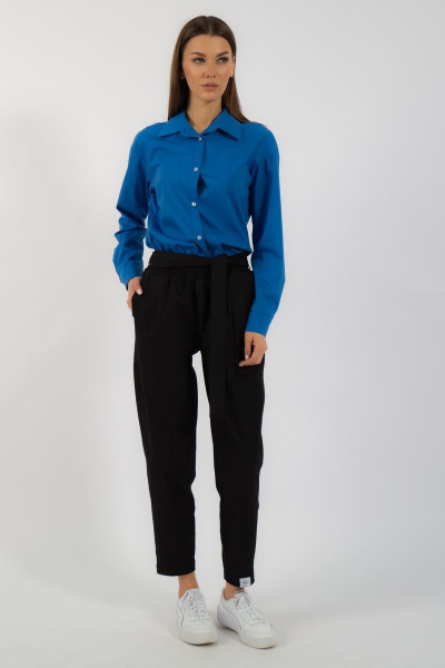 Классическая хлопковая рубашка приталенная с рукавами Kivviwear 4099.10 - фото 14