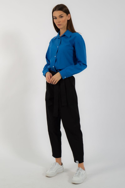 Классическая хлопковая рубашка приталенная с рукавами Kivviwear 4099.10 - фото 13