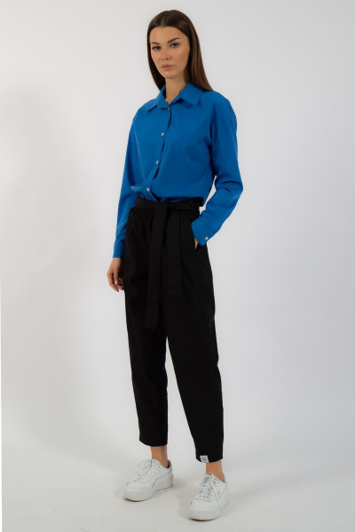 Классическая хлопковая рубашка приталенная с рукавами Kivviwear 4099.10 - фото 12