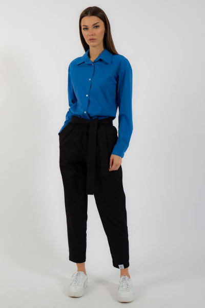 Классическая хлопковая рубашка приталенная с рукавами Kivviwear 4099.10 - фото 11