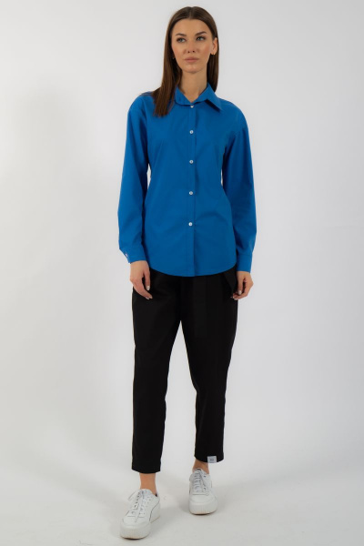 Классическая хлопковая рубашка приталенная с рукавами Kivviwear 4099.10 - фото 10