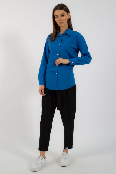Классическая хлопковая рубашка приталенная с рукавами Kivviwear 4099.10 - фото 8