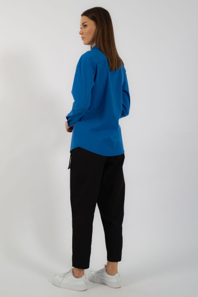 Классическая хлопковая рубашка приталенная с рукавами Kivviwear 4099.10 - фото 7