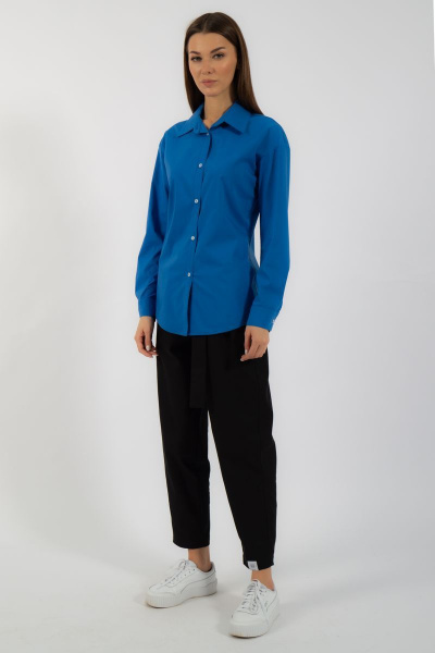 Классическая хлопковая рубашка приталенная с рукавами Kivviwear 4099.10 - фото 4