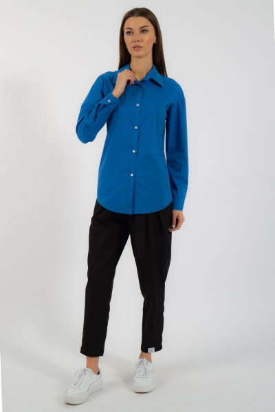 Классическая хлопковая рубашка приталенная с рукавами Kivviwear 4099.10 - фото 3