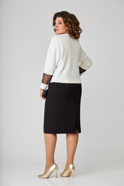 Туника, юбка Мишель стиль 1089-1 черно-белый - фото 4