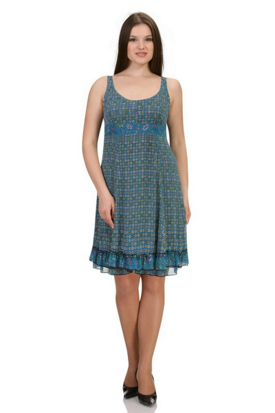 Летний голубой сарафан из шифона для ежедневных образов Classic Moda 278 - фото 1