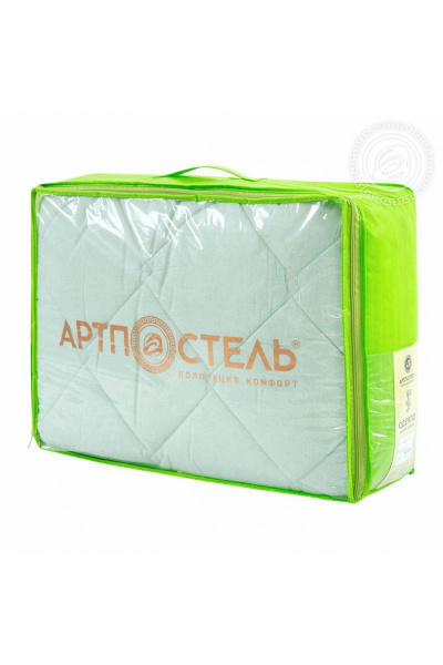 Одеяло из хлопка и бамбука Евро 200х215 с стёганым дизайном АРТПОСТЕЛЬ 2946 - фото 6