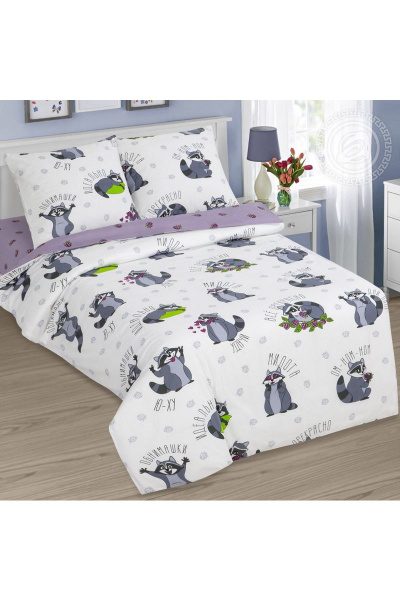 Наволочка, пододеяльник, простыня АРТПОСТЕЛЬ 912А енотики - фото 1