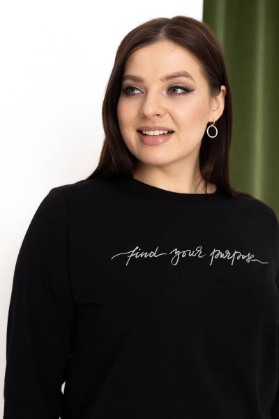 Черный демисезонный джемпер из трикотажа для ежедневных образов Femme & Devur 30568 1.3F(170) - фото 3