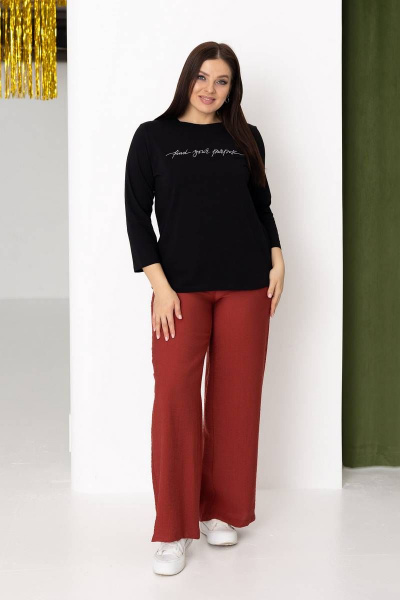 Черный демисезонный джемпер из трикотажа для ежедневных образов Femme & Devur 30568 1.3F(170) - фото 2