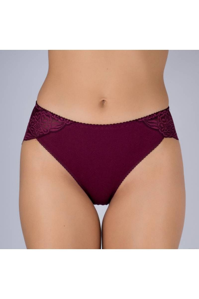 Трусы из эластичного хлопка и кружева из трикотажа Verally 138-6 бургунд - фото 1