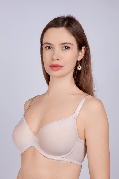 Бюстгальтер розовый на каркасах со спейсером Verally 2111-1 серебристый пион - фото 3