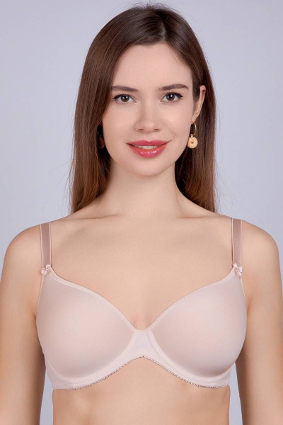 Бюстгальтер розовый на каркасах со спейсером Verally 2111-1 серебристый пион - фото 1