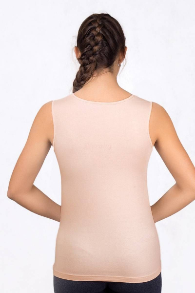 Майка из хлопка с кружевной отделкой Круглогодичная Verally 303-5 серебристый пион - фото 2