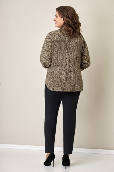 Блуза VOLNA 1210 бежево-черный - фото 3