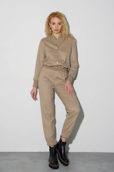 Брюки зауженные трикотажные с поясом и манжетой Femme & Devur 9941 1.29F(170) - фото 2