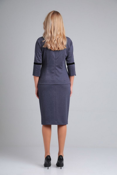 Блуза, юбка Gamma Gracia 411 сине-серый - фото 5