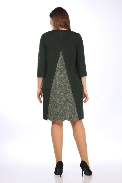 Платье деловое прямого силуэта с нагрудными вытачками Lady Style Classic 1507/3 хаки - фото 5