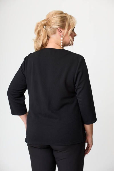 Демисезонный трикотажный джемпер с V-образным вырезом Avenue 0308 черный - фото 6