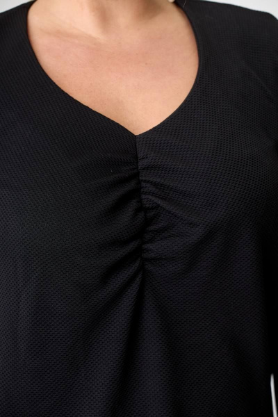 Демисезонный трикотажный джемпер с V-образным вырезом Avenue 0308 черный - фото 7