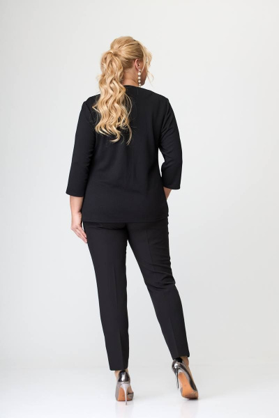 Демисезонный трикотажный джемпер с V-образным вырезом Avenue 0308 черный - фото 3