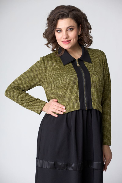 Платье ANASTASIA MAK 1077 горчица - фото 6