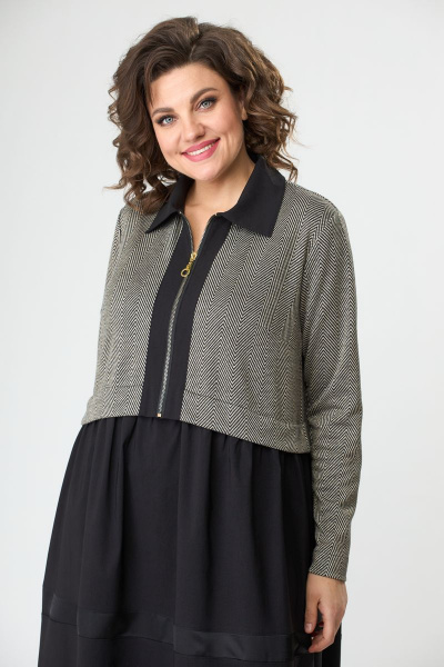 Платье ANASTASIA MAK 1077 бежевый - фото 6