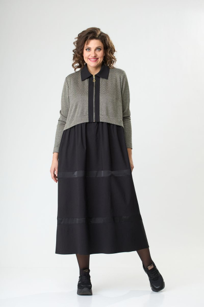 Платье ANASTASIA MAK 1077 бежевый - фото 2