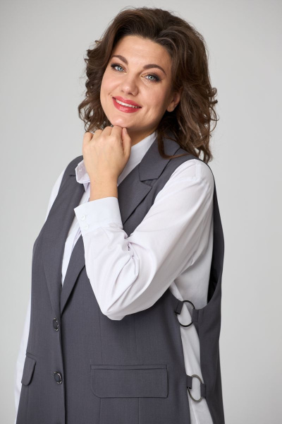 Брюки, жилет ANASTASIA MAK 1060 графит - фото 9