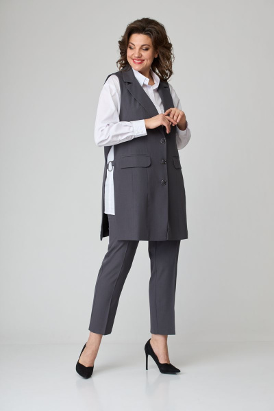 Брюки, жилет ANASTASIA MAK 1060 графит - фото 5