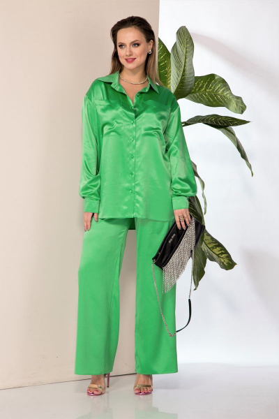 Блуза, брюки Anastasia 843 ярко-салатовый - фото 2