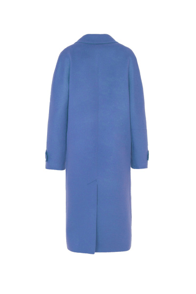 Пальто женское демисезонное двубортное из шерсти Elema 1-12698-1-164 серо-голубой - фото 3