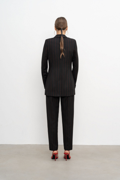 Жакет демисезонный из текстиля в деловом стиле Elema 1К-11374-1-170 полоска - фото 3