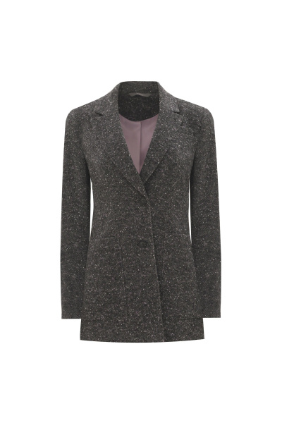 Жакет деловой стиль из текстиля в сером цвете Elema 1К-12245-1-170 серый_меланж - фото 4
