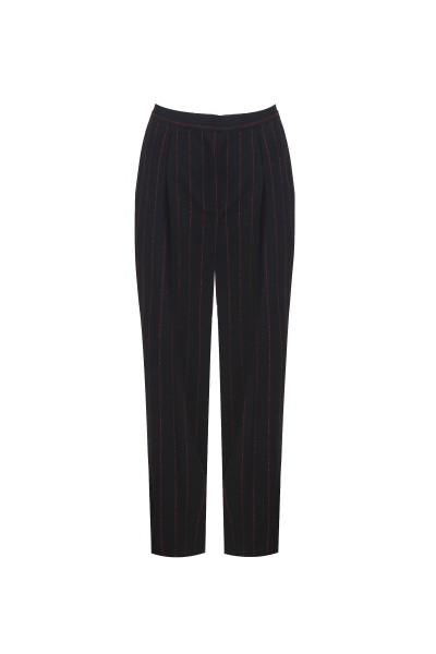 Брюки из текстиля черные на каждый день Elema 3К-12237-1-164 полоска - фото 4