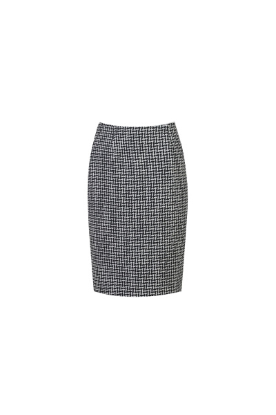 Юбка на каждый день из текстиля черный демисезон Elema 4К-12648-1-170 принт - фото 1