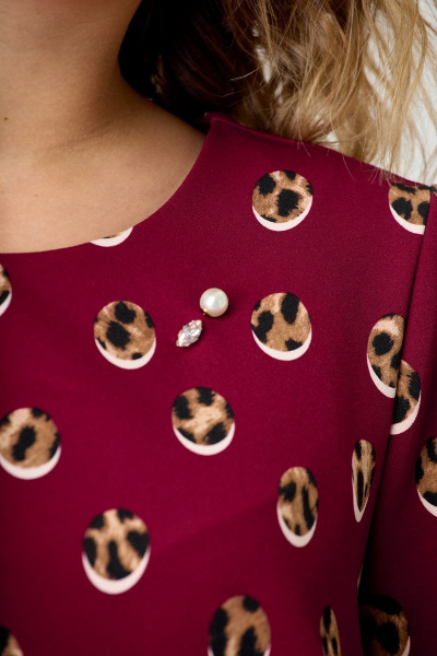 Красная блуза из текстиля длиной 69 см для ежедневного стиля DaLi 3373а бордо - фото 3