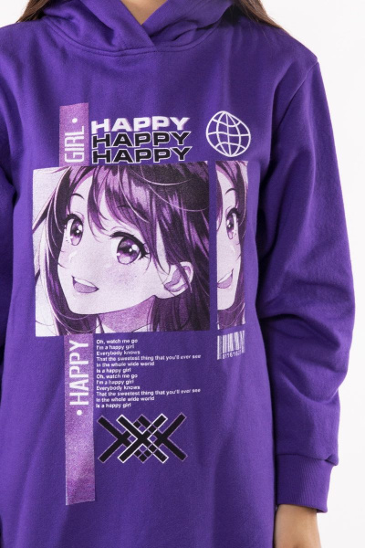 Многоразовое платье из трикотажа для кругYearочного ношения 8 Марта 18213-2С5269Д40-146 фиолетовый - фото 3