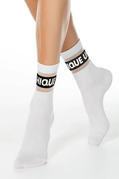 Удлинённые носки из хлопка с прозрачной сеткой CONTE CONTE_Active_156 белый - фото 1