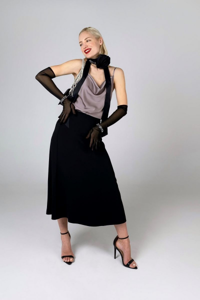 Миди юбка из струящейся вискозы с молнией и мягкой подкладкой HELEN BIRCH U034а - фото 4